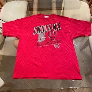 Indiana Hoosiers‎ T Shirt Crable Sportswear XL Red 100% Cotton Made In USA